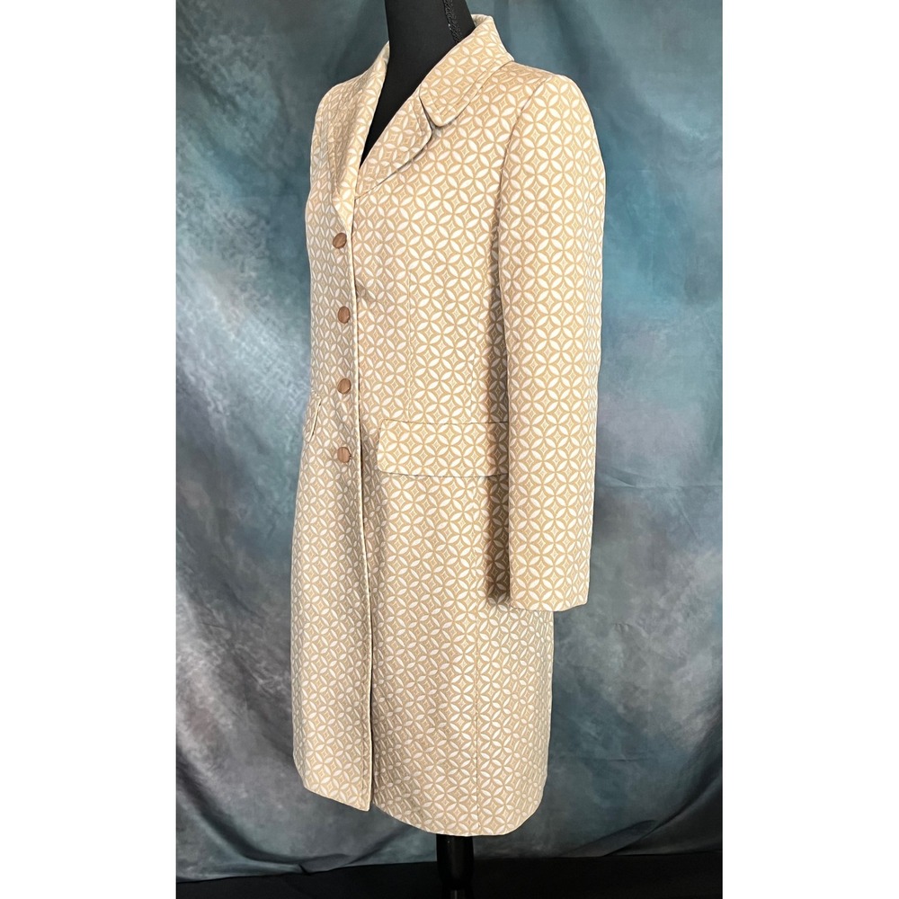 Le Suit Women's Beige Geometric Patterned Dress Coat Size 8 Career‎ - Picture 3 of 8